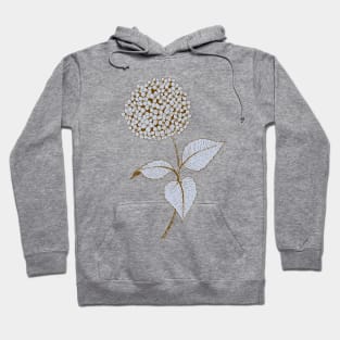 Hydrangea flower botanical line drawing in light blue Hoodie